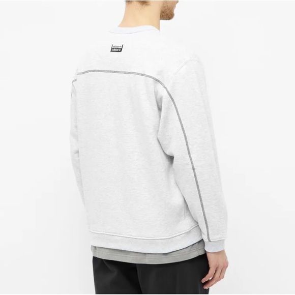 2/60$ Men’s ADIDAS R.Y.V light gray CREW SWEATER size Large - Picture 6 of 10